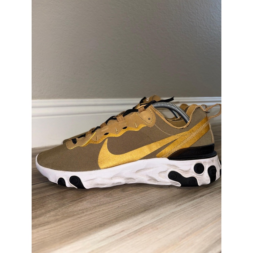 Nike React Element 55 (BQ6166-700) Metallic Gold Running Shoes Men's Size 10